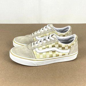 Vans Beige and White Checkered Sneakers